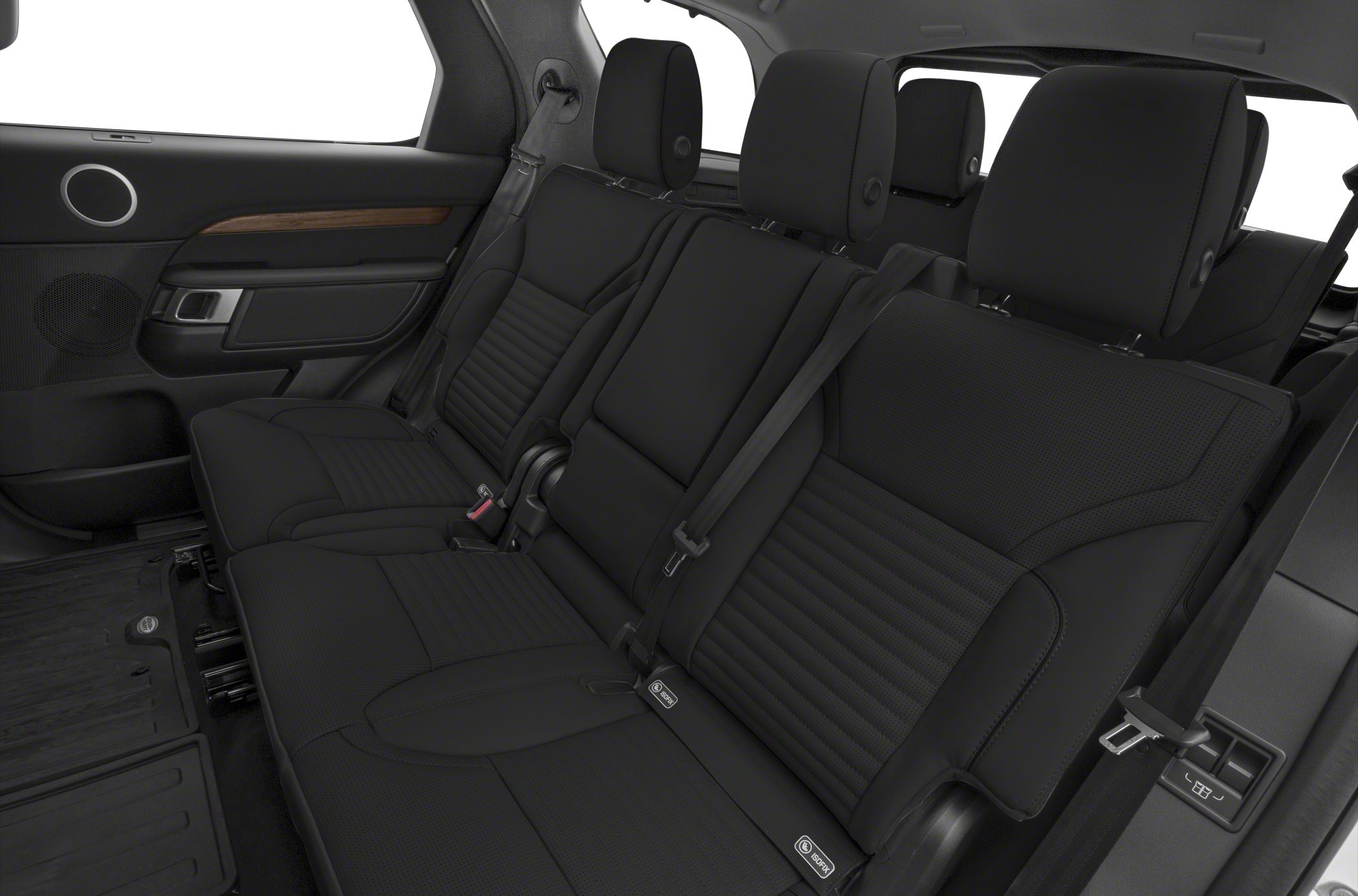 Black leather rear seats with ISOFIX and wood trim interior