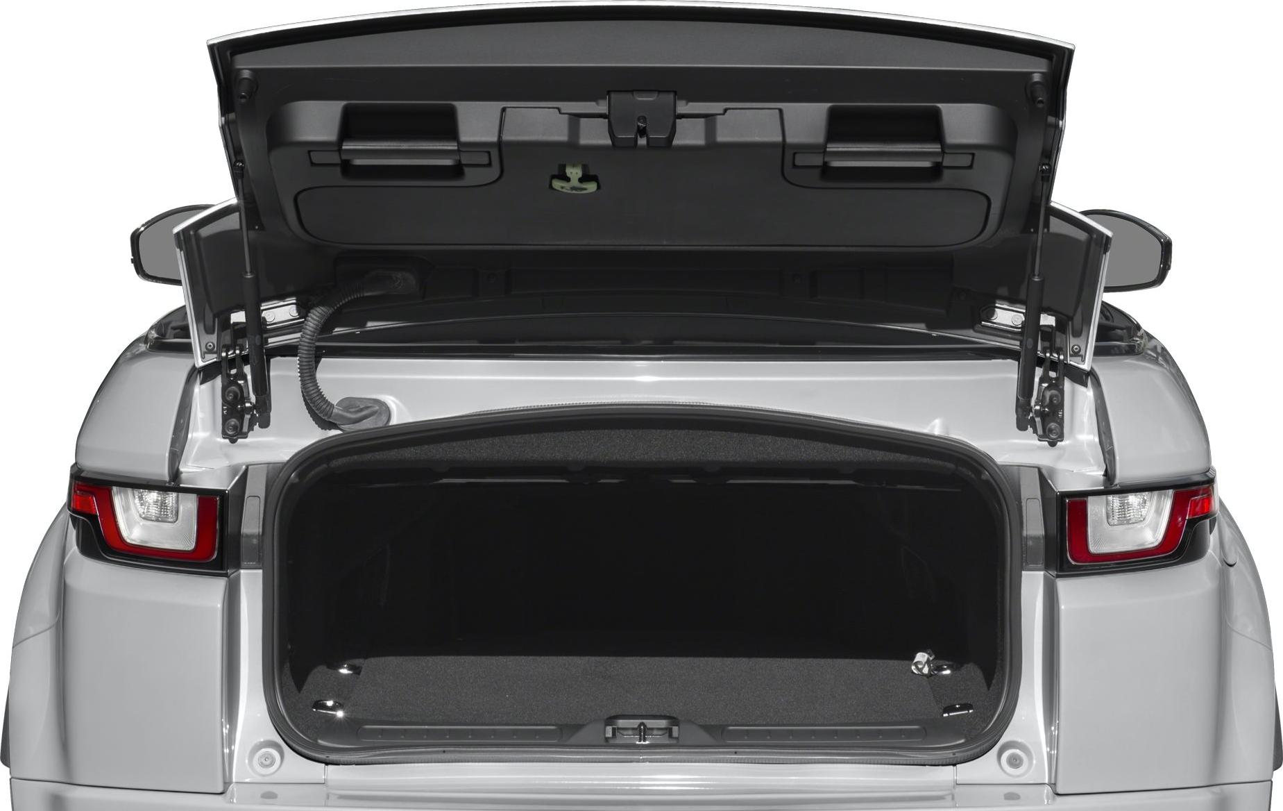Open rear trunk with lid and hinge mechanism