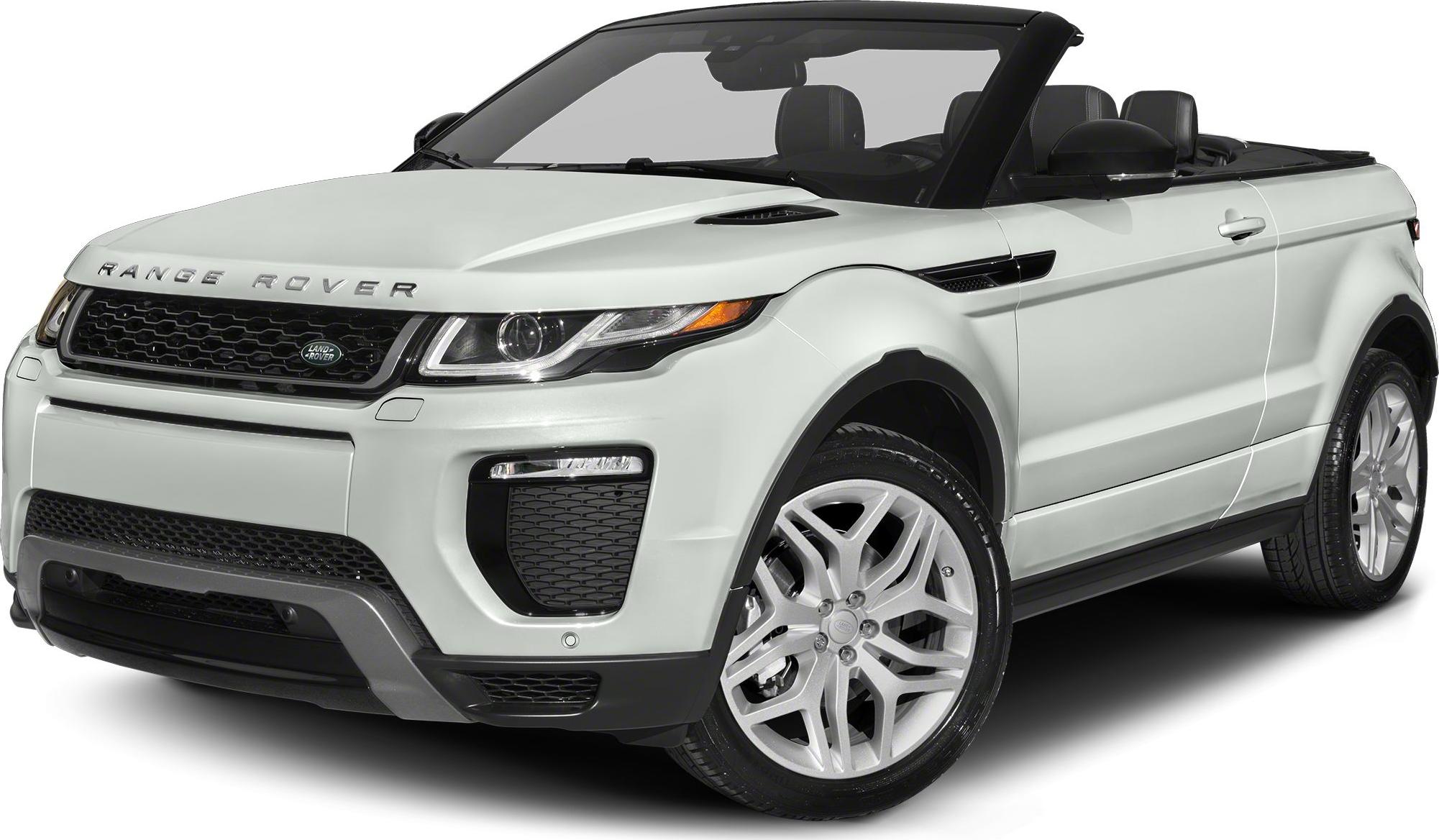Front view of a white convertible SUV with open roof and stylish headlights