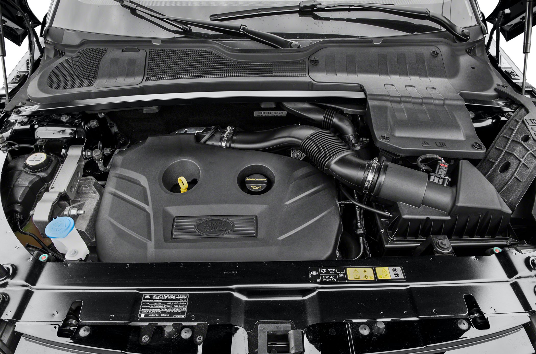 Engine compartment with air intake and engine cover