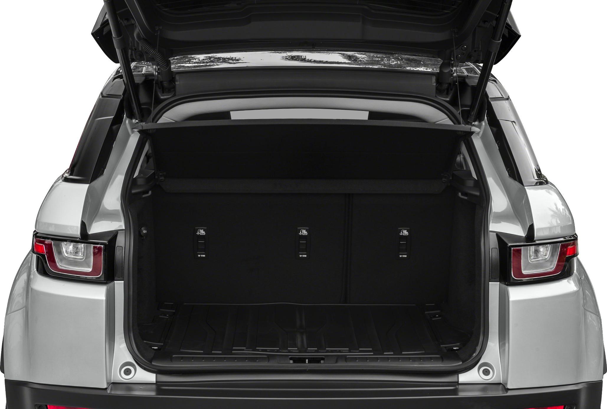 Open trunk space with three folding seat latches and modern tail lights