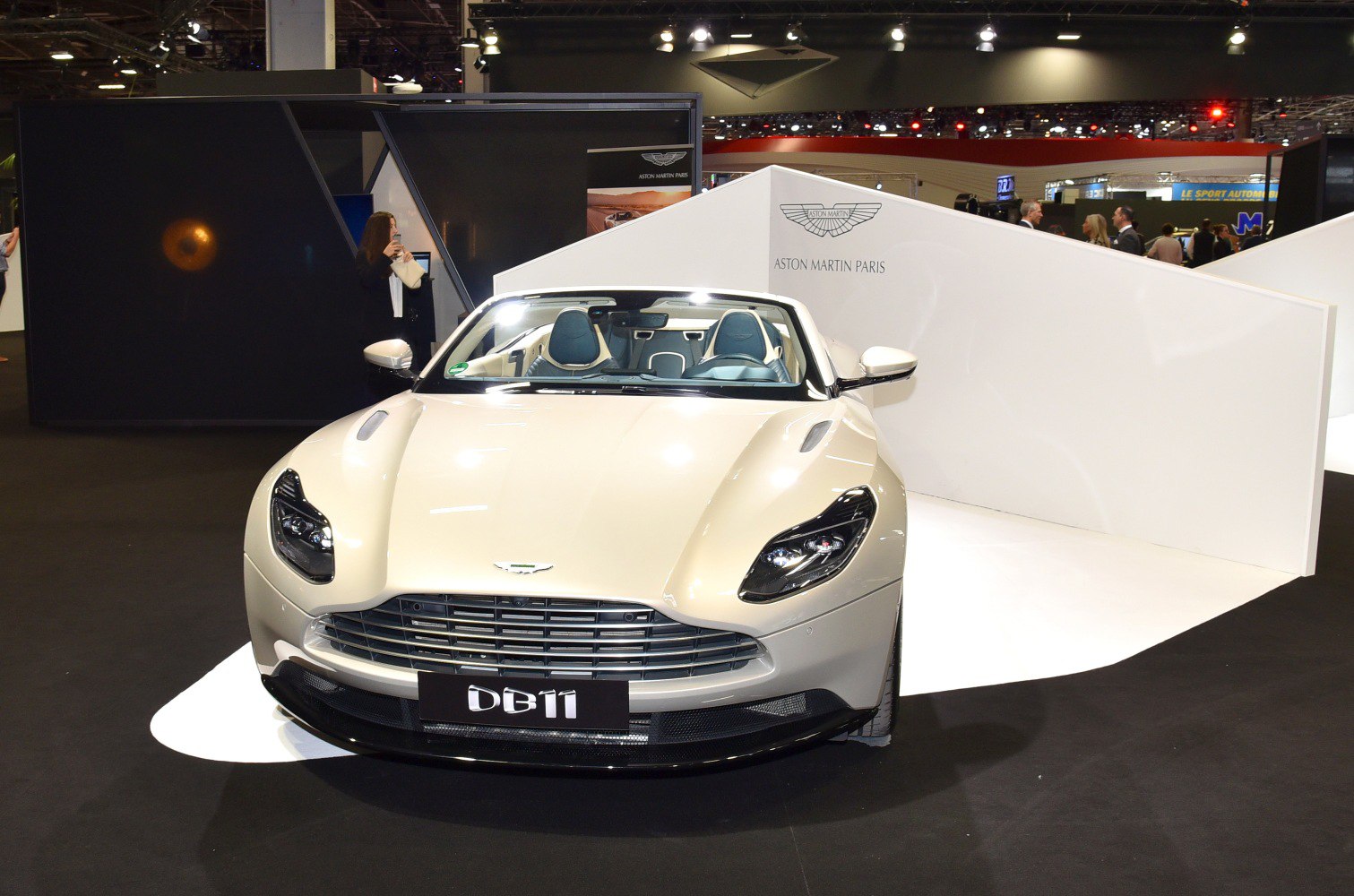 Convertible luxury sports car front profile with sleek design