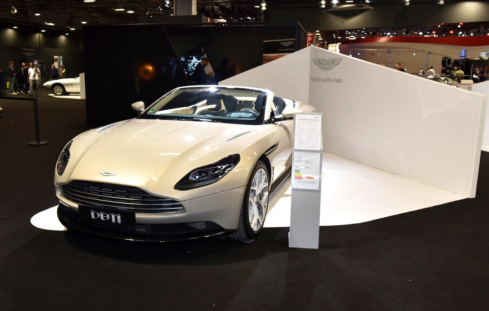 Convertible luxury sports car with LED headlights and front grille