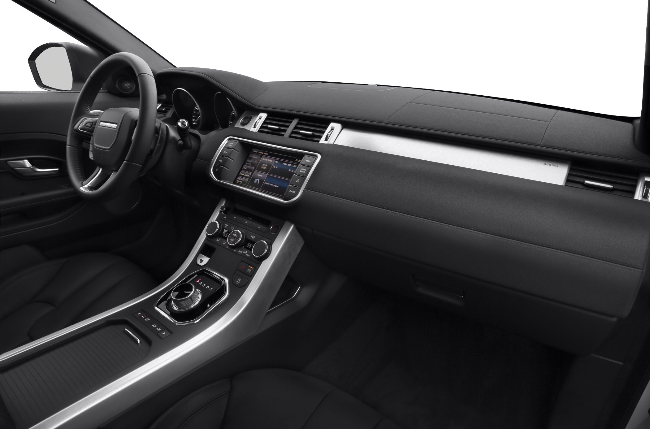 Modern dashboard and center console with infotainment display