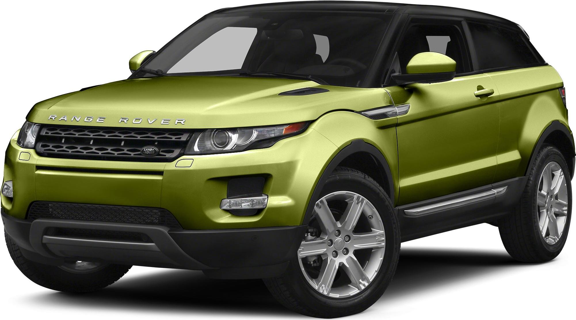 Front and side view of metallic green coupe SUV with alloy wheels