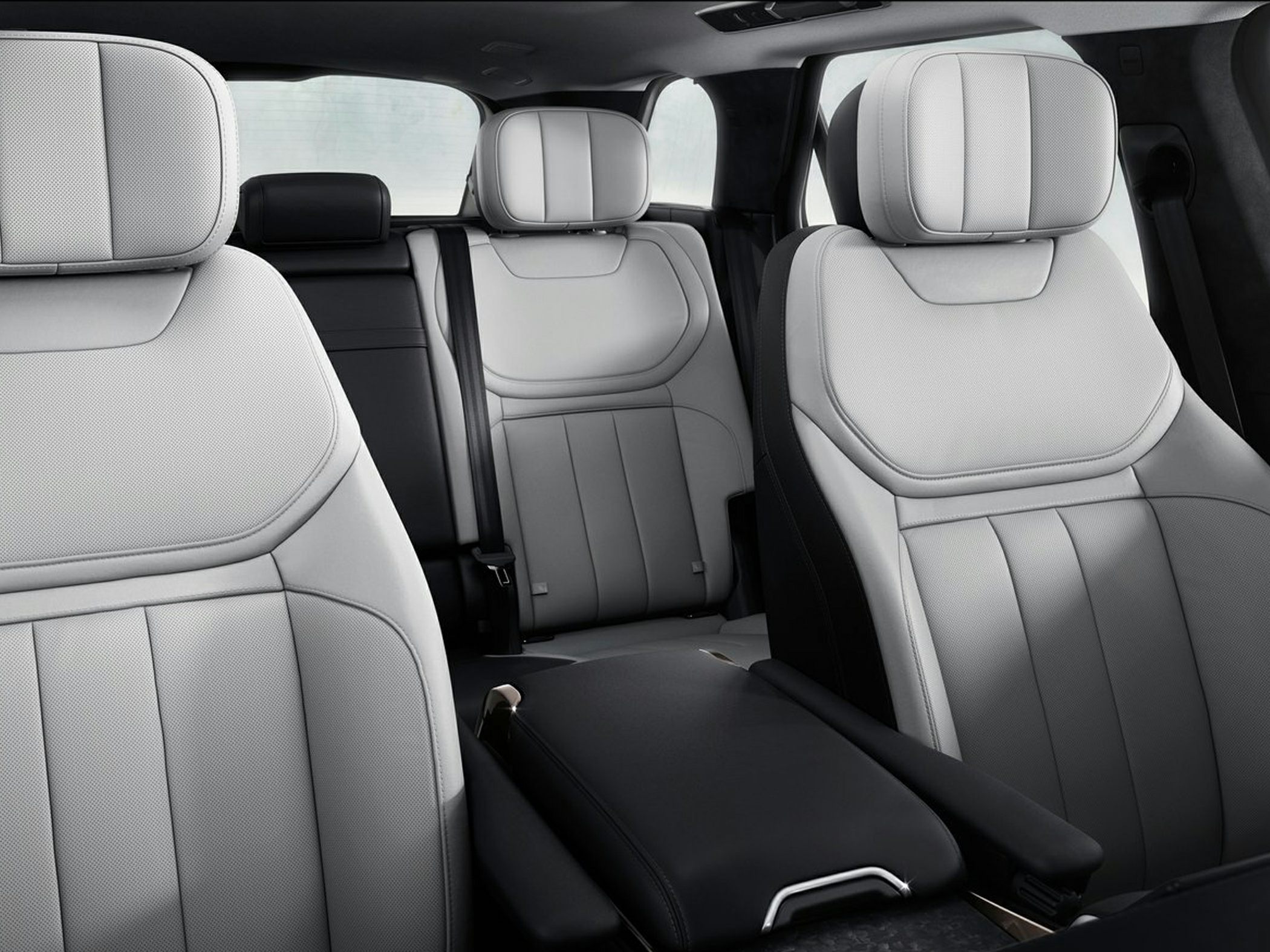 Premium leather seats and spacious SUV interior with detailed stitching.