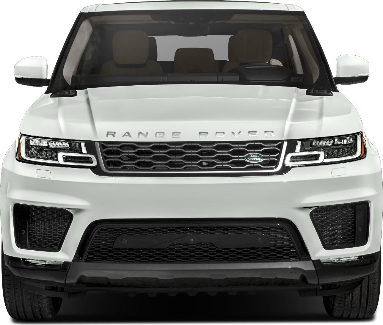Front view with LED headlights and hexagonal grille design