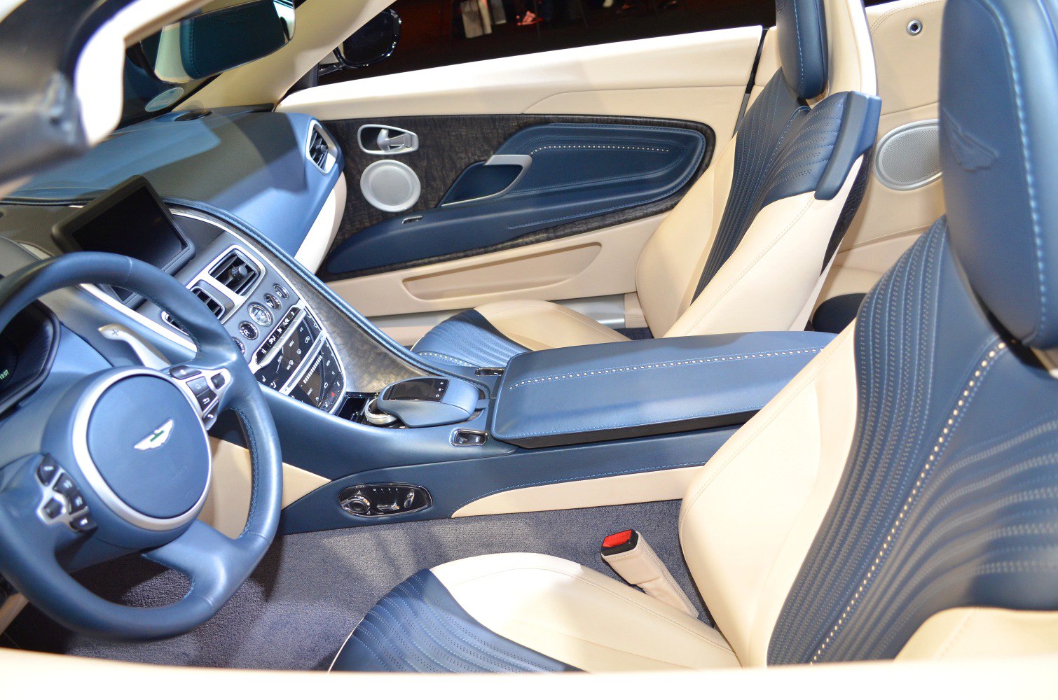 Two-tone luxury leather seats and advanced dashboard controls