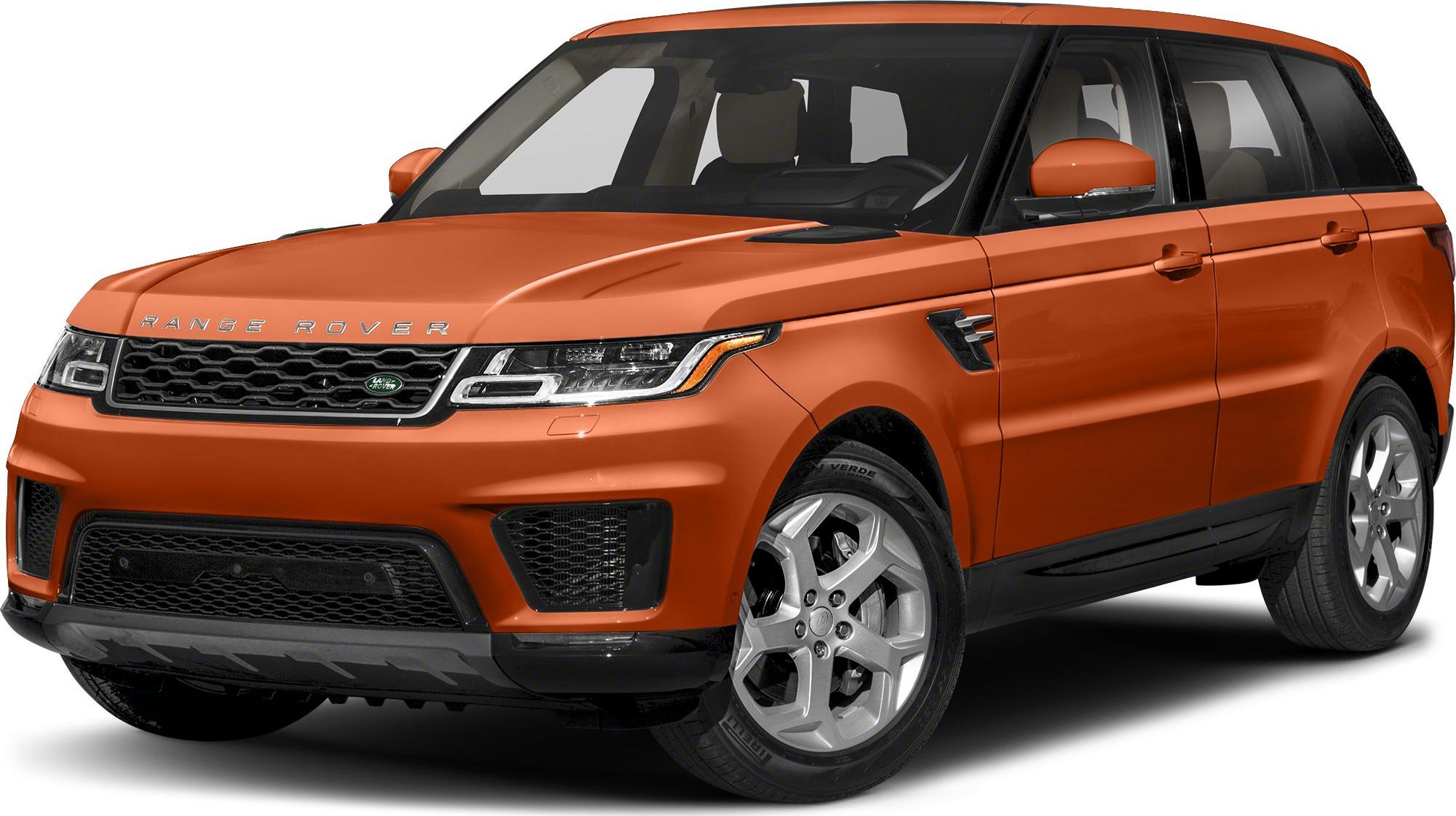 Orange luxury SUV showing front and side with distinctive grille and headlights