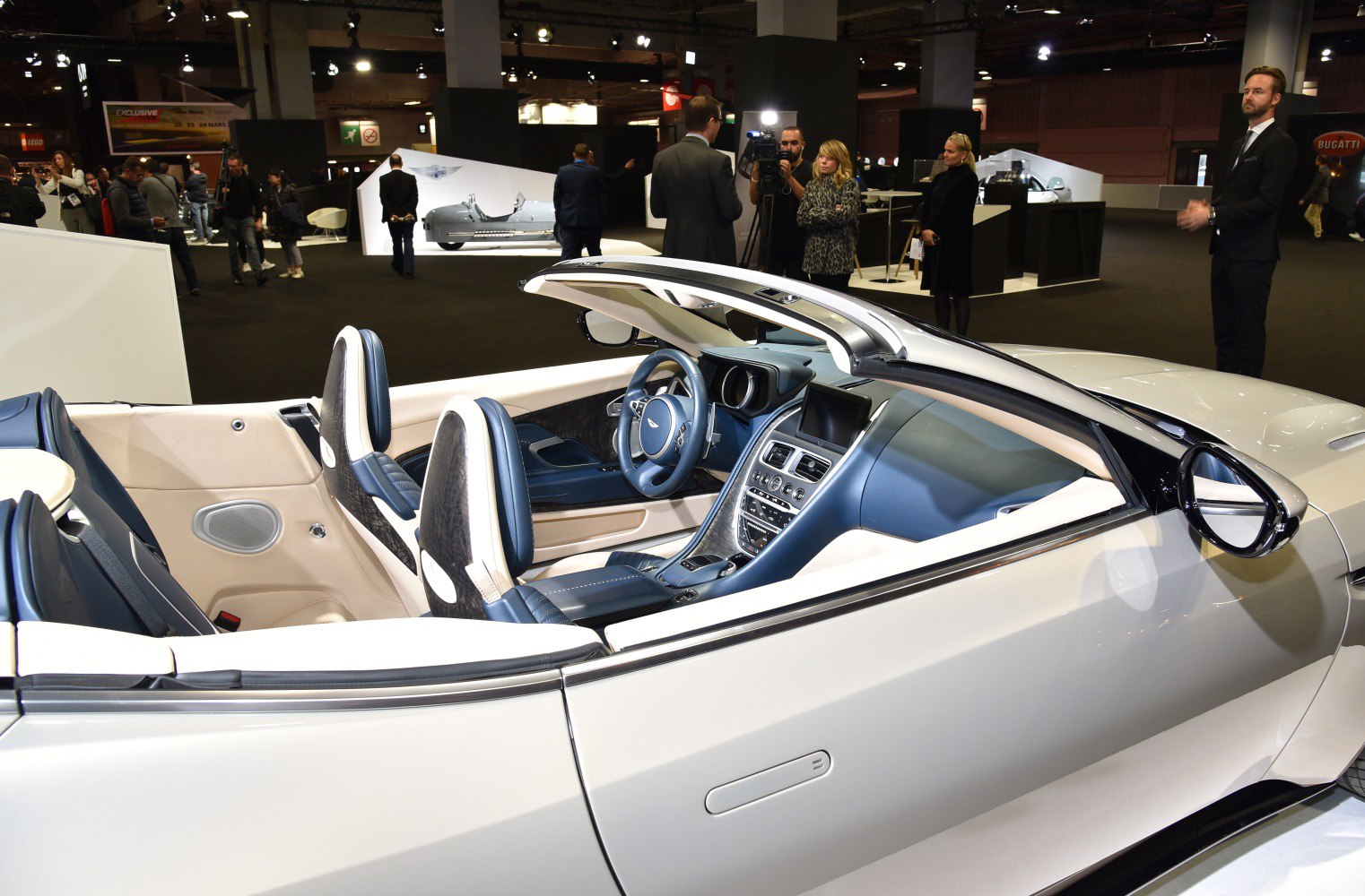 Luxury convertible interior with advanced dashboard and premium seats