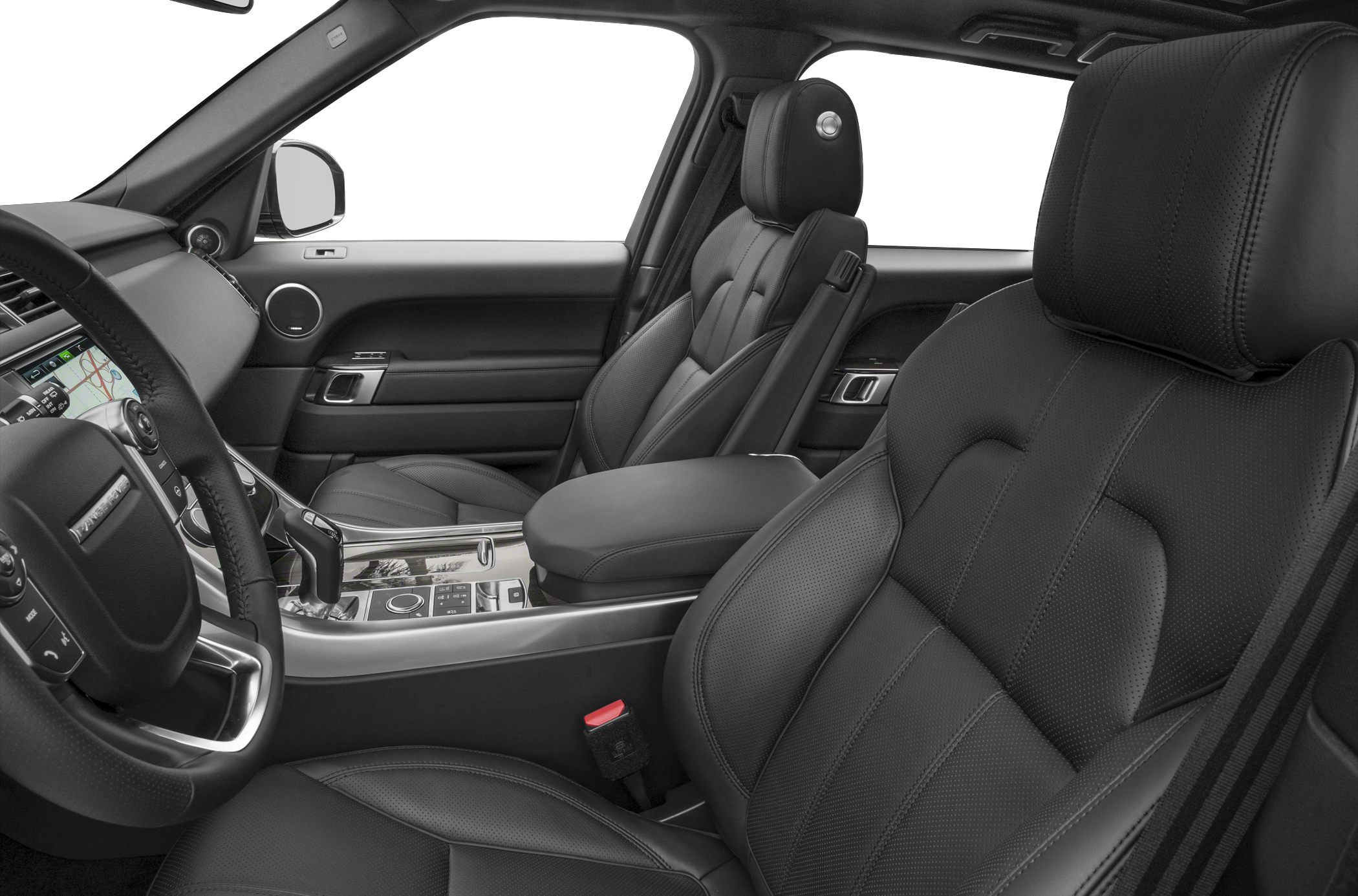 Premium black leather seats and sleek SUV dashboard interior.