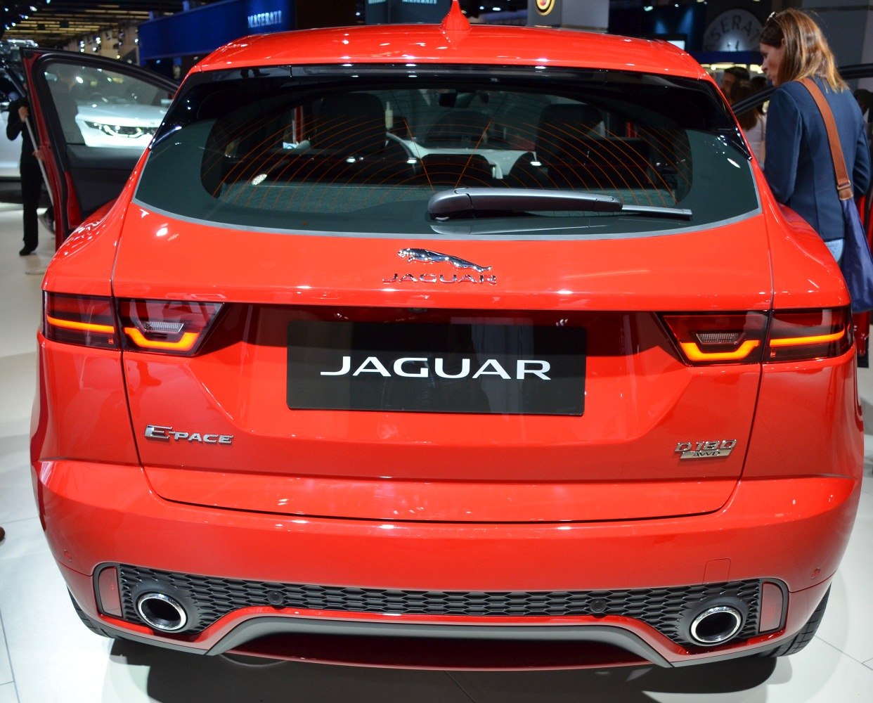 Rear hatchback with LED taillights and dual exhaust outlets