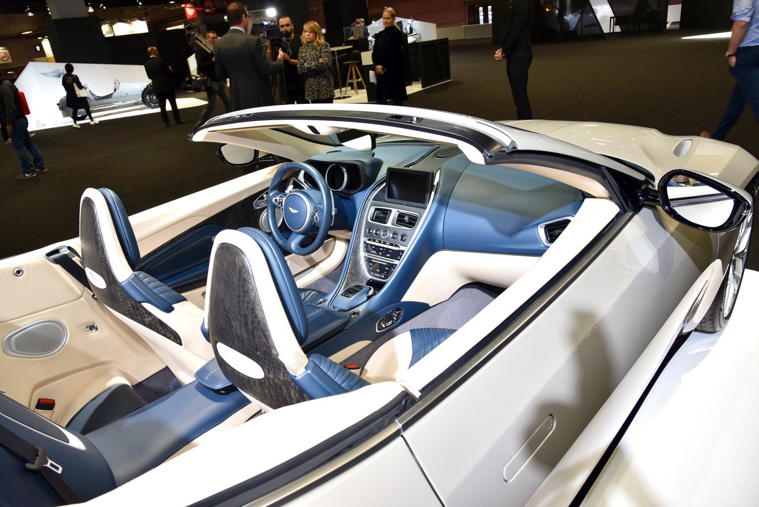Luxury convertible interior with premium leather seats and advanced dashboard.