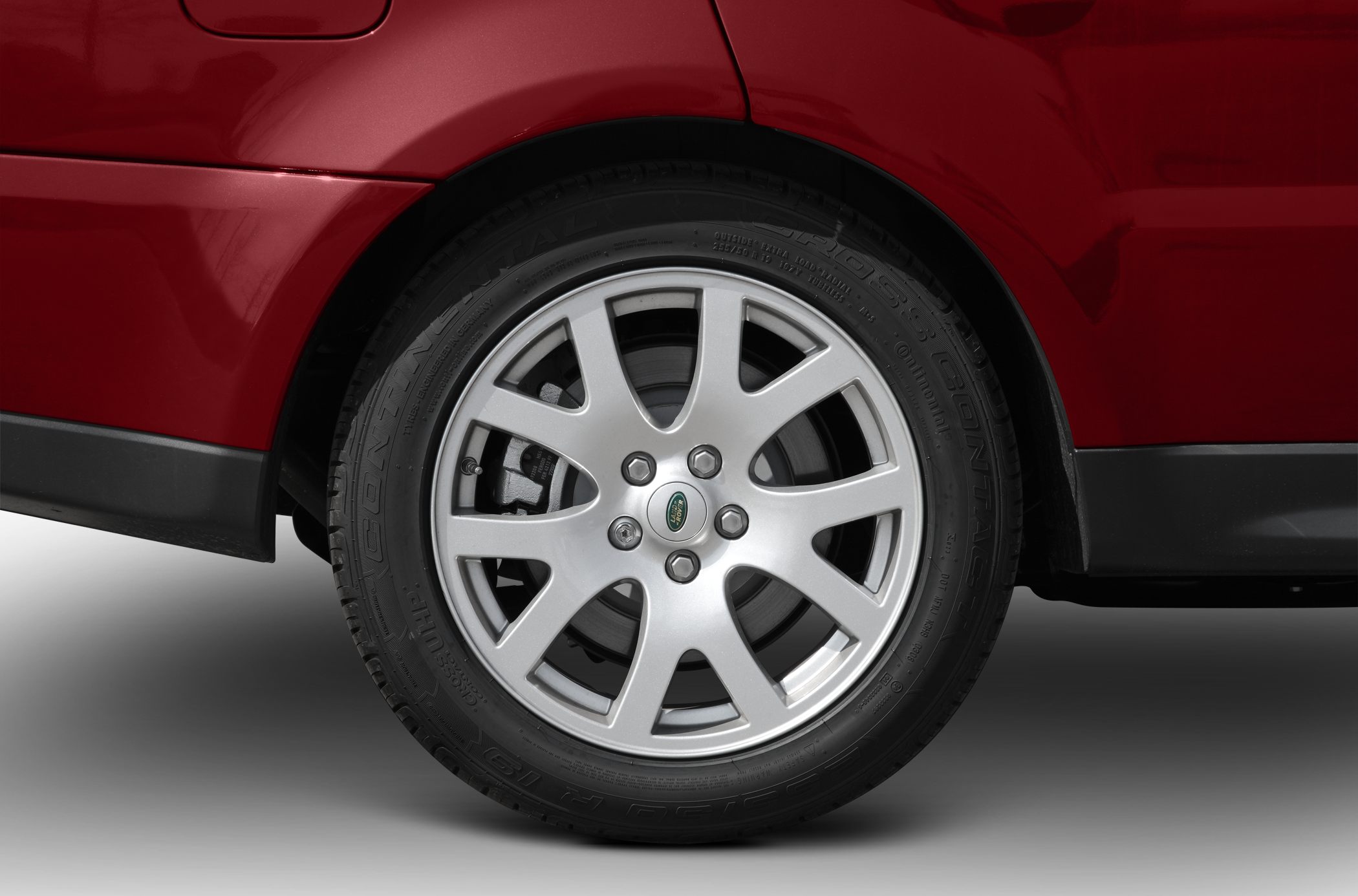 Close-up of alloy wheel and tire on SUV
