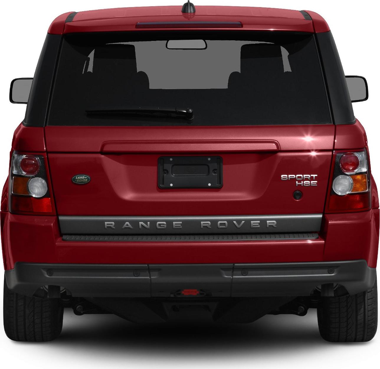 Red SUV rear with tail lights and Range Rover branding