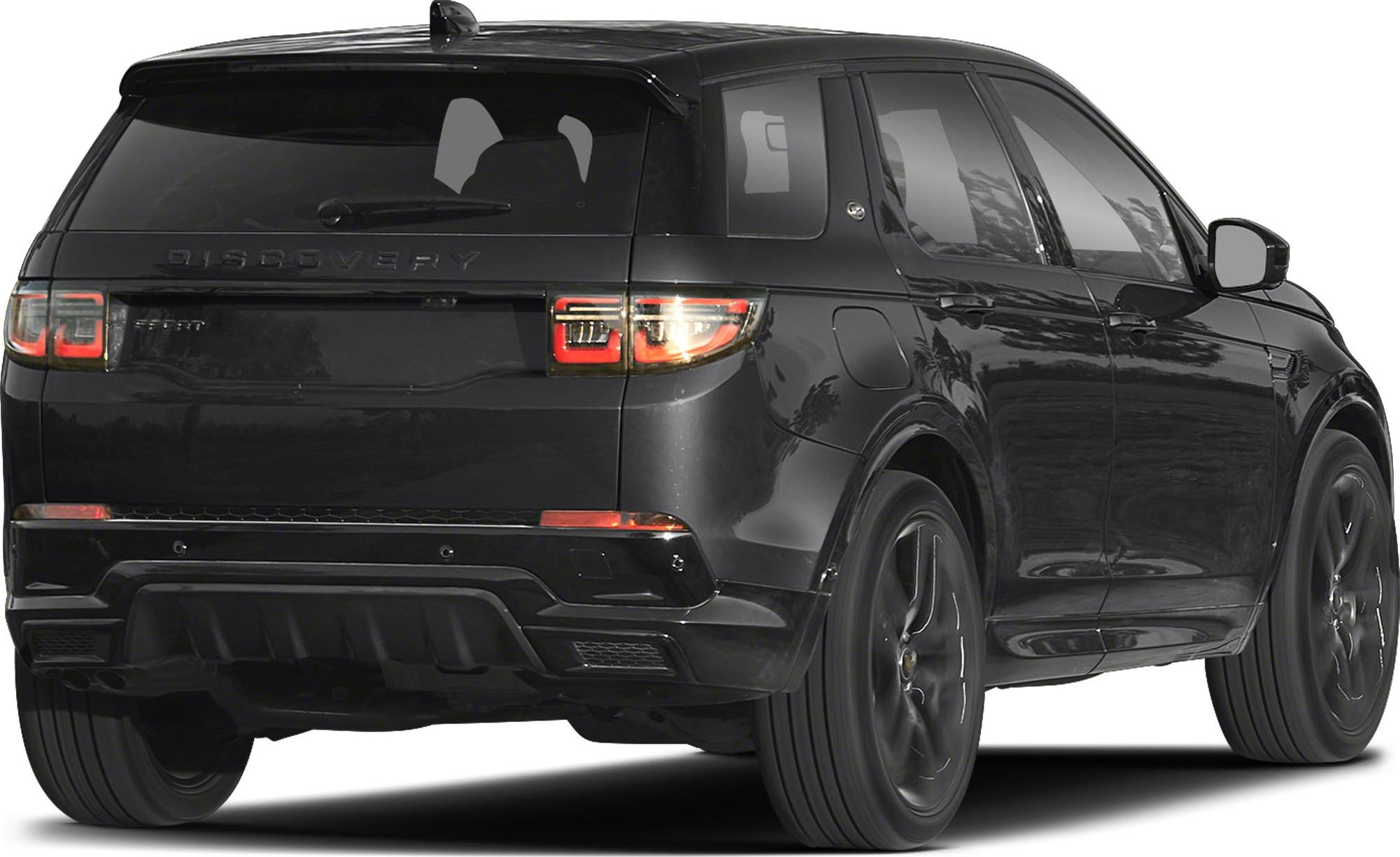 Rear view of black SUV with modern tail lights and tinted windows