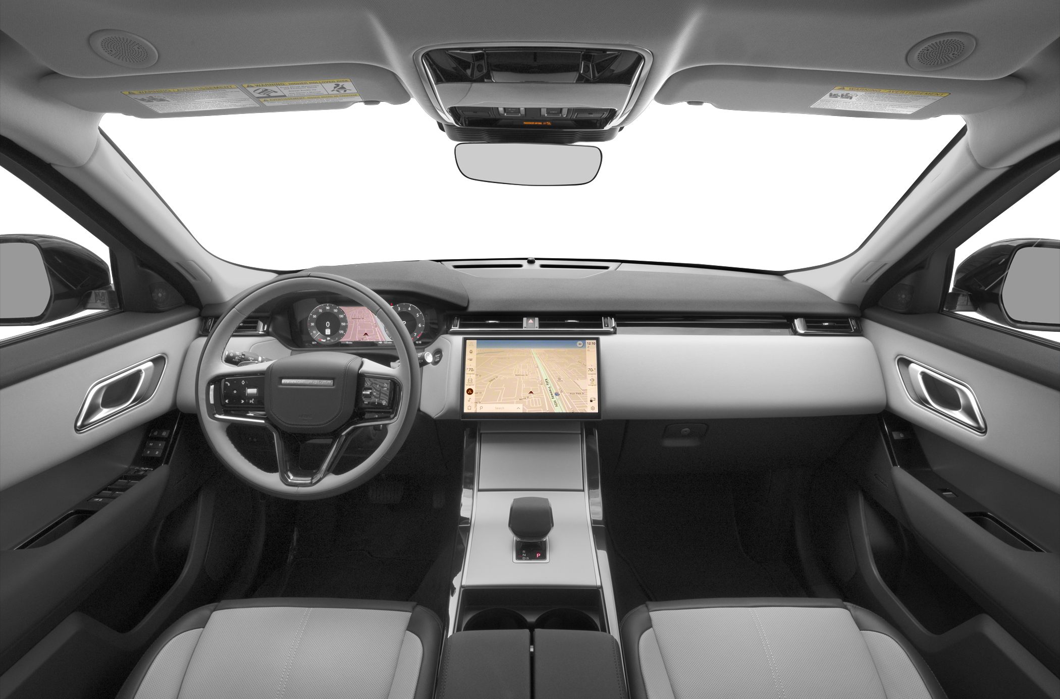 Digital dashboard with navigation display and touchscreen center console