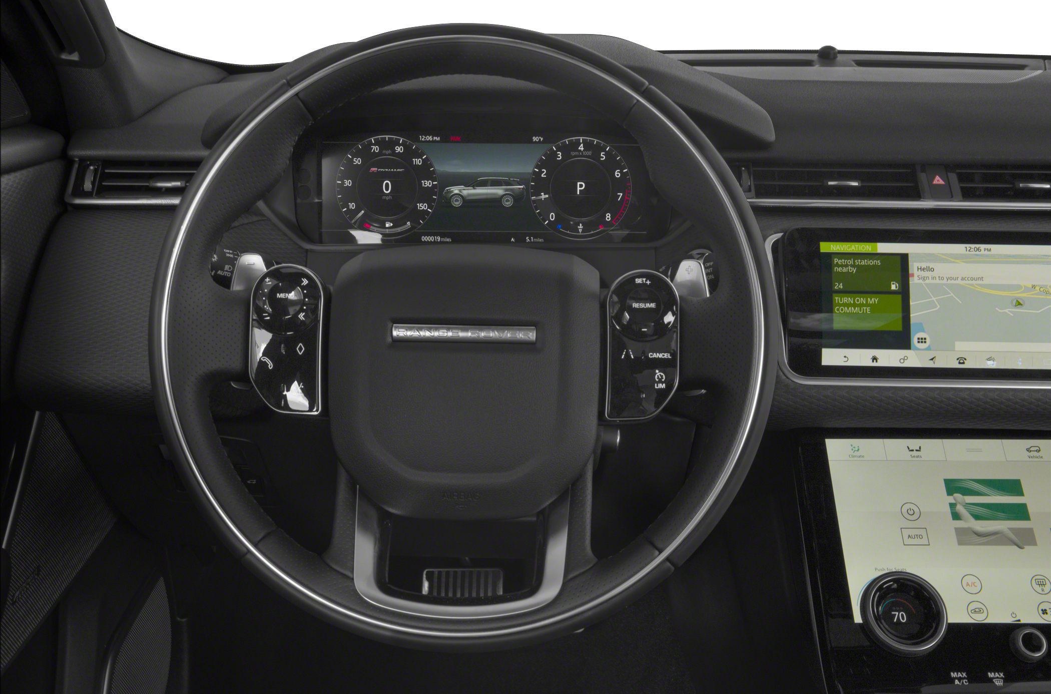 Digital instrument cluster and multifunction steering wheel with integrated controls