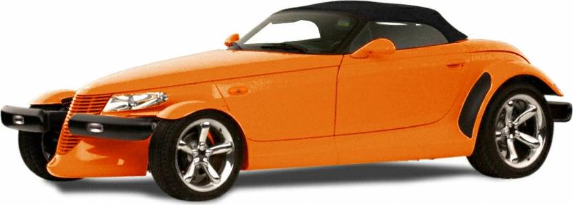 3/4 front-left view, Prowler Orange Pearlcoat / Black Soft Top
