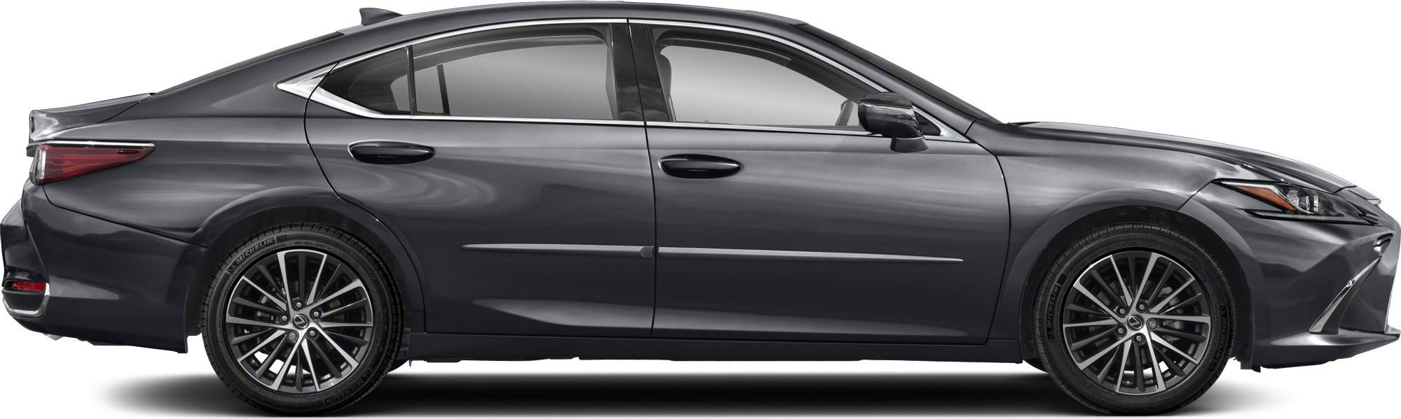 Sleek sedan side profile with sharp alloy wheels and tinted windows