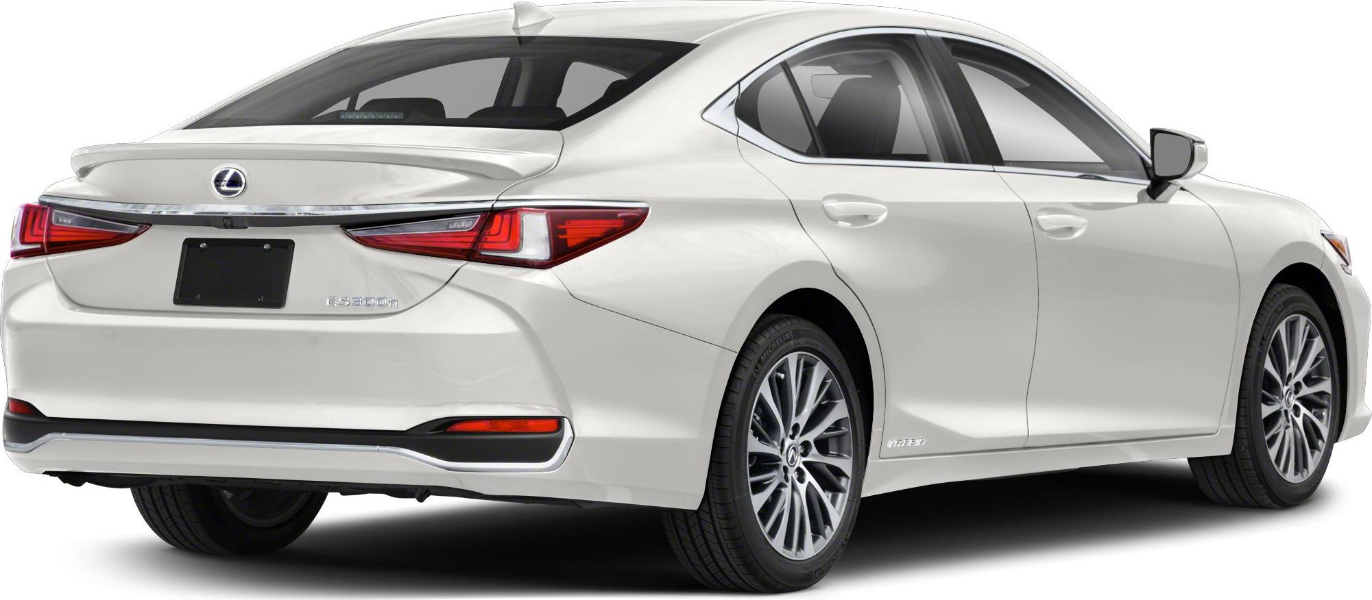 Elegant rear and side view with modern taillights and hybrid badging.