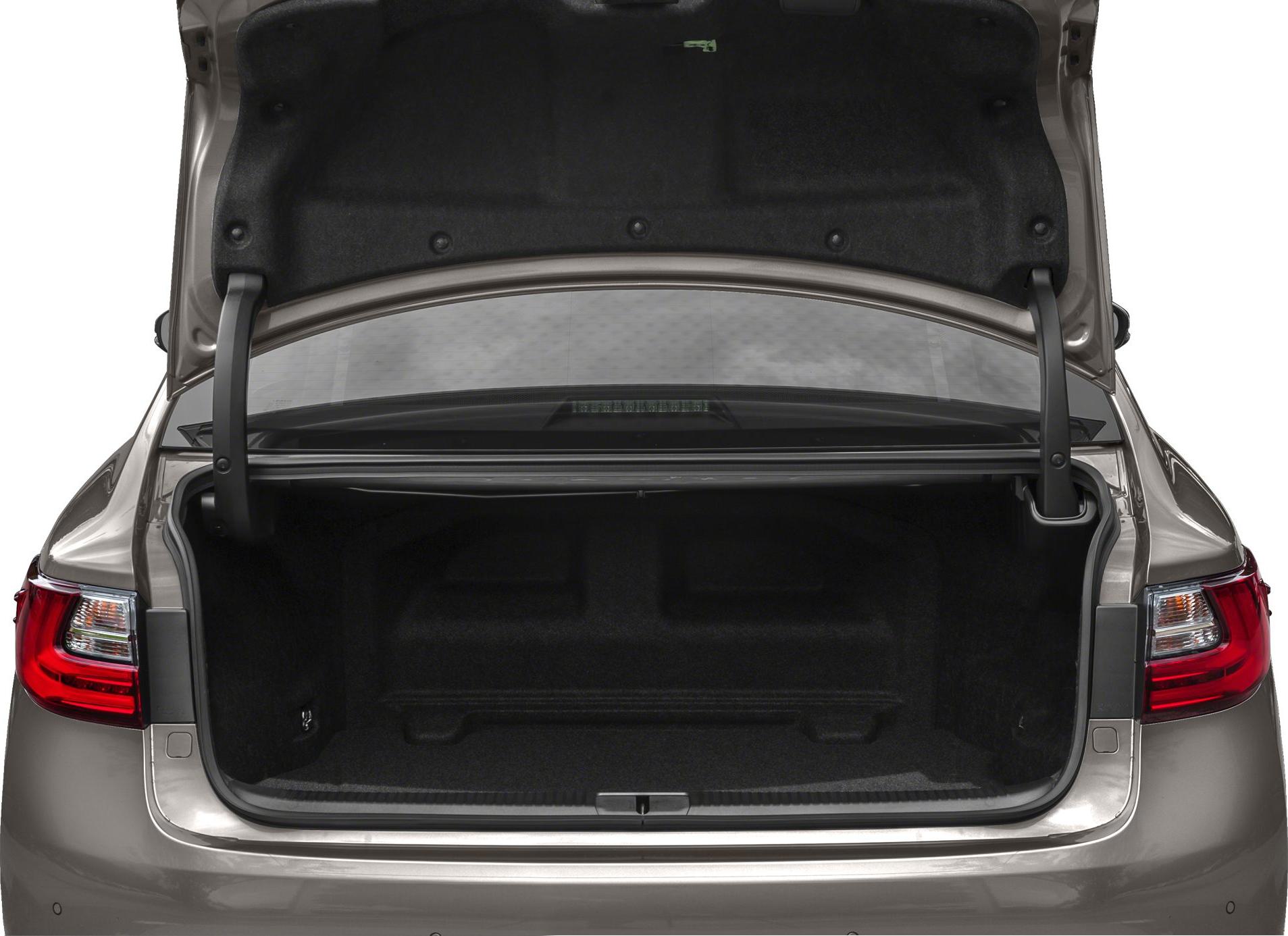 Open trunk with spacious cargo area and visible rear taillights