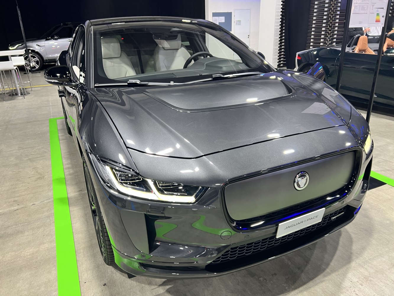Sleek front view with LED headlights and modern grille of a facelifted electric SUV