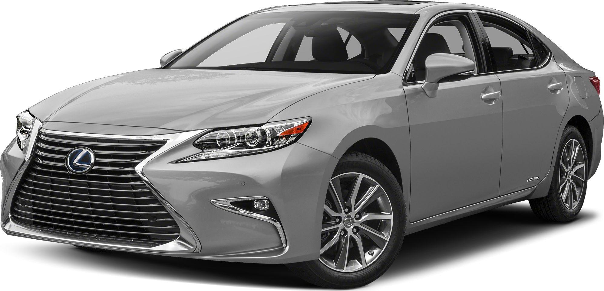 Front view of sleek hybrid sedan with spindle grille and LED headlights