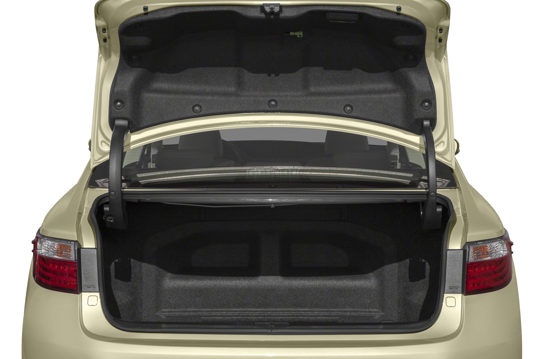 Open sedan trunk with spacious interior and rear seat visibility