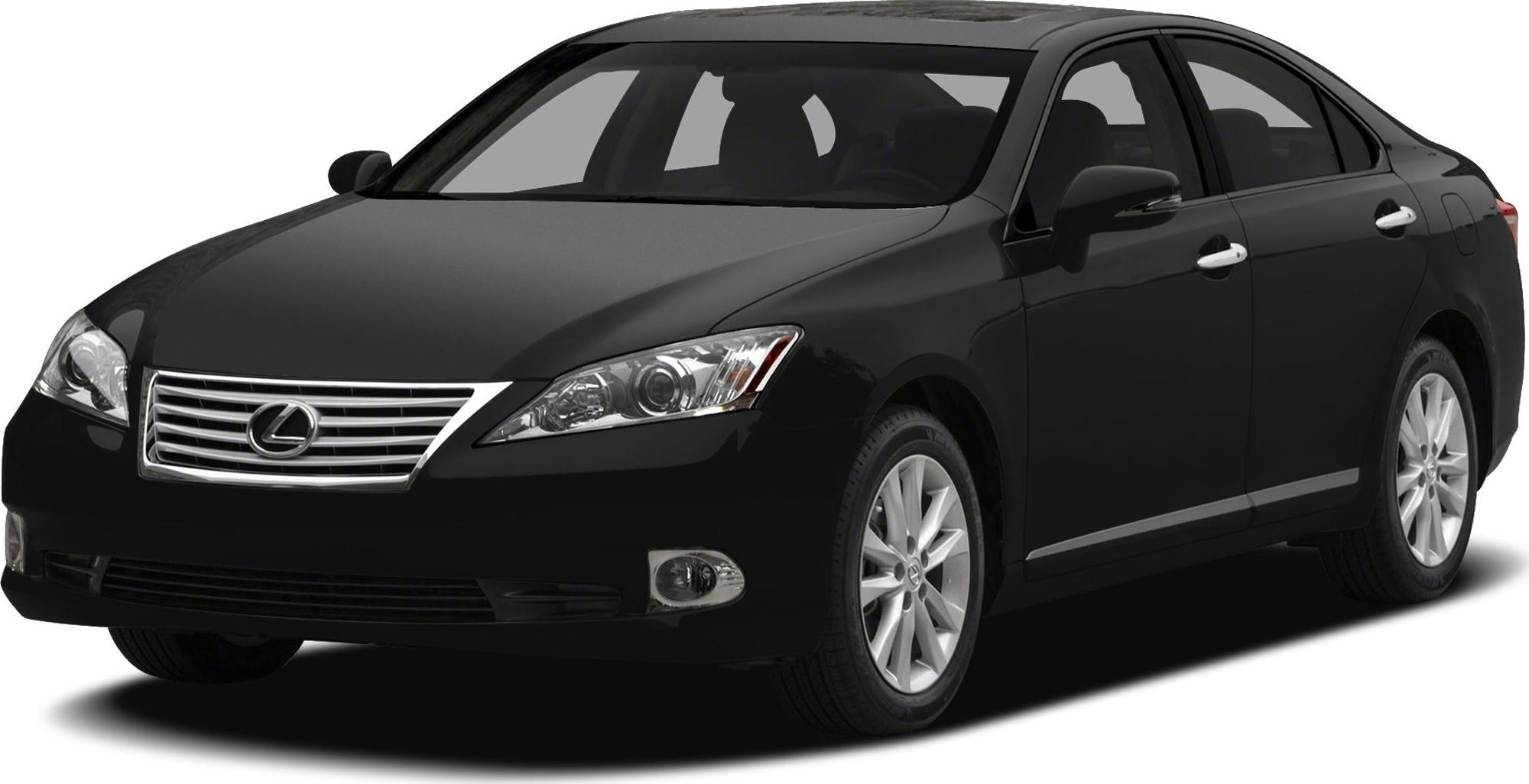 Front side view of black sedan with sleek headlights and grille
