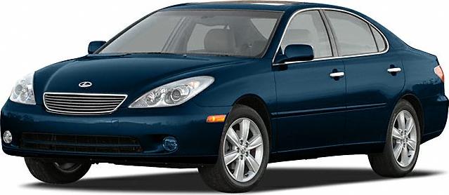 Elliptical headlights and horizontal chrome grille on blue sedan
