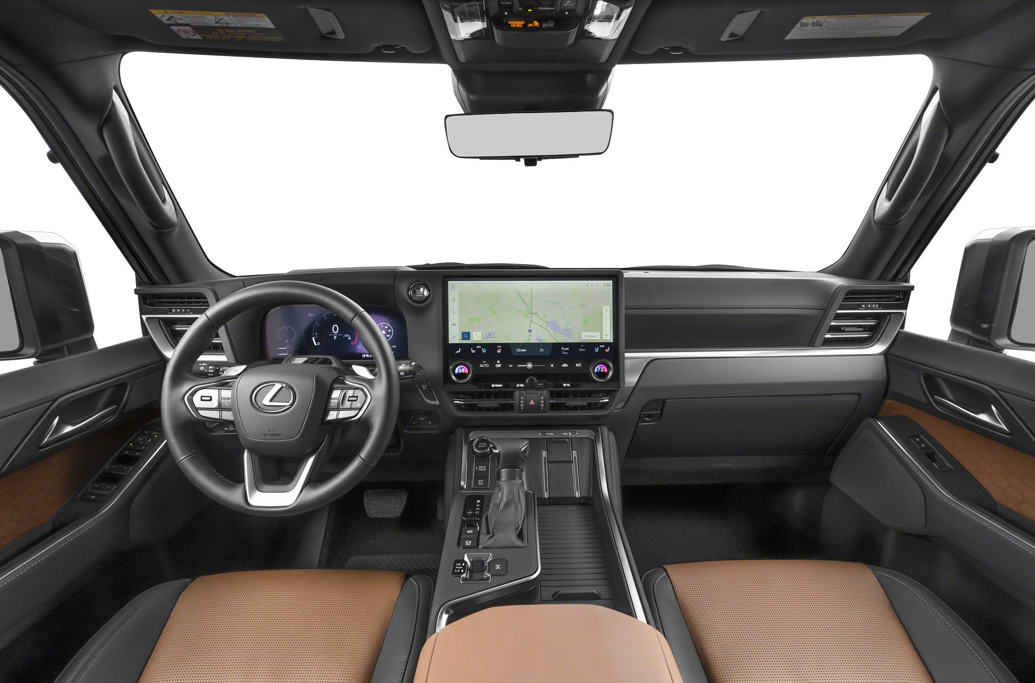 Digital dashboard and central touchscreen in luxury SUV interior