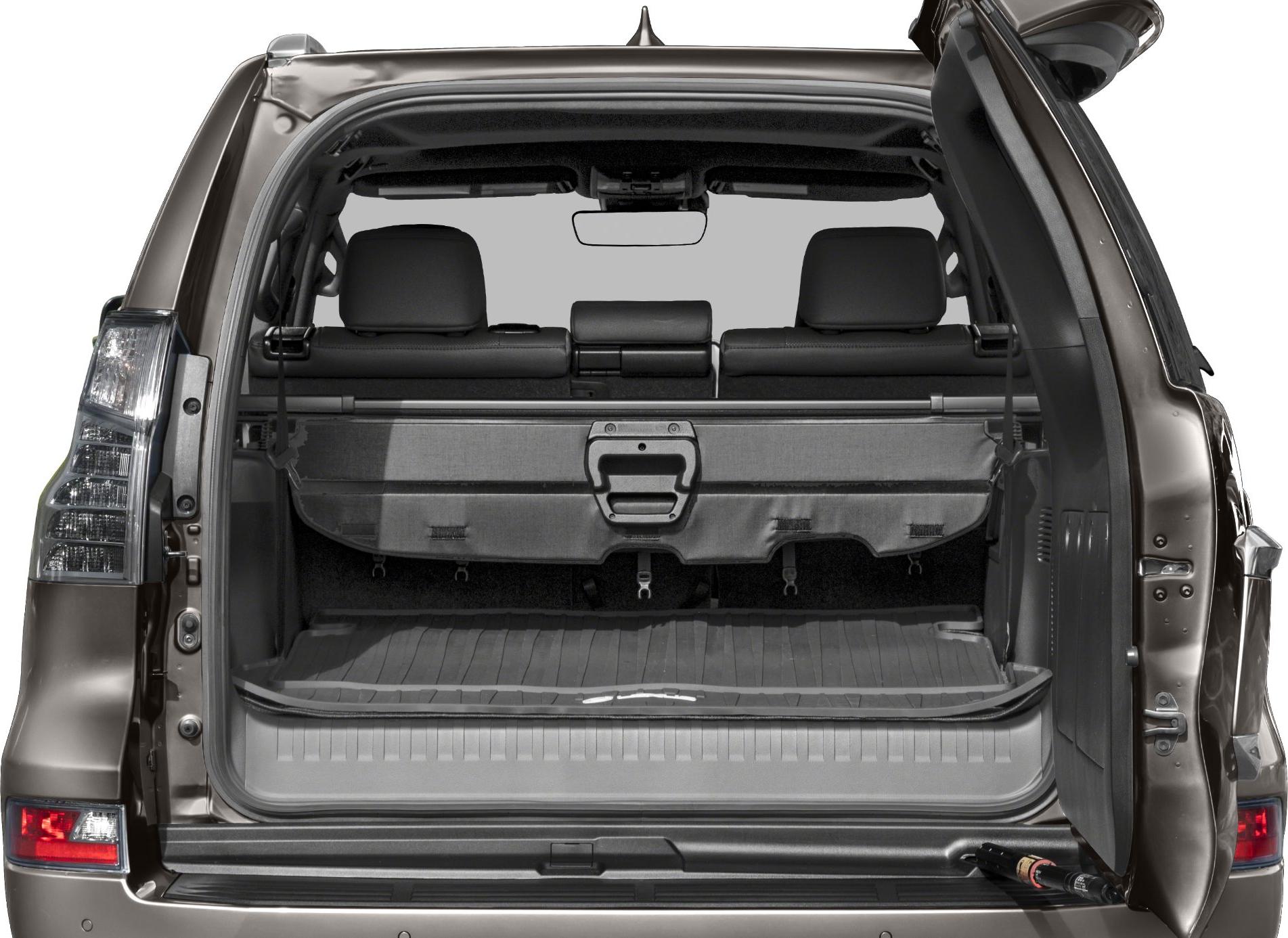 Open SUV cargo space with retractable cover and rear seats