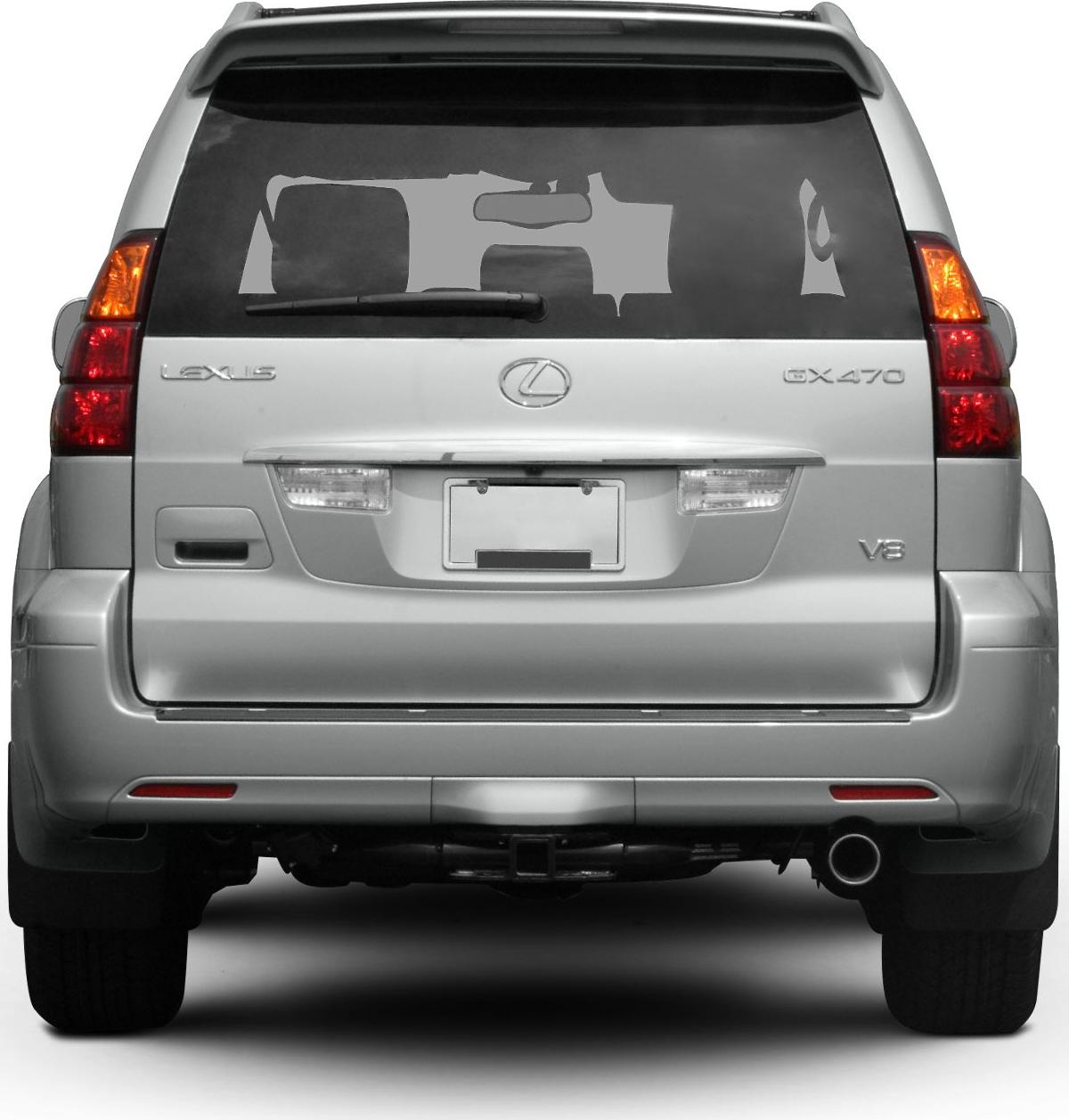 Rear view with taillights and V8 emblem