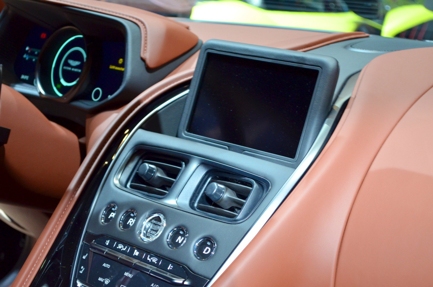 Luxury interior with digital display and unique center console controls