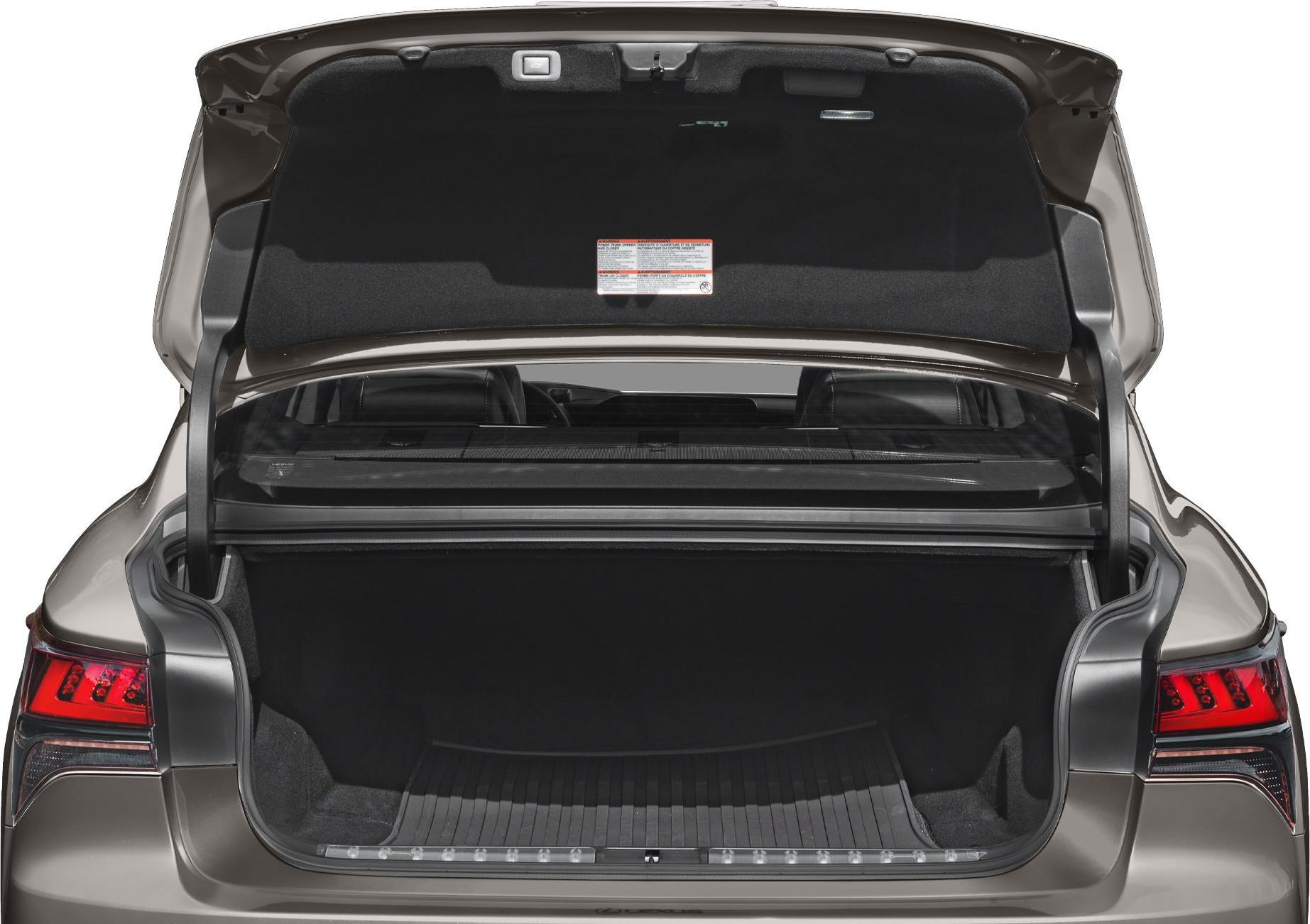 Spacious open trunk with detailed interior and visible rear seats
