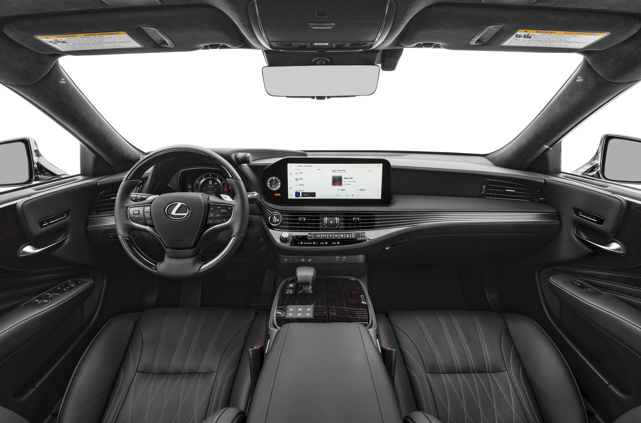 Digital dashboard, large infotainment screen, leather seats, luxury interior