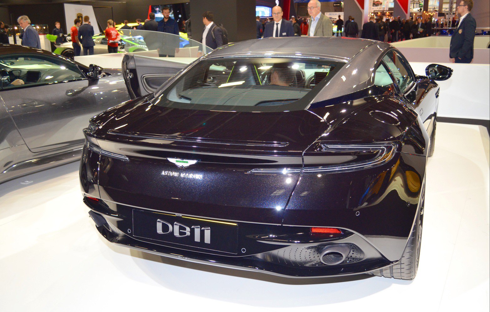 Rear view of luxury sports coupe with distinctive taillights and aerodynamic lines