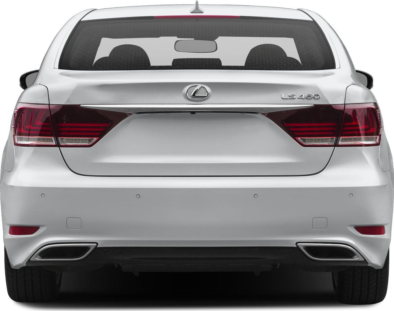 Rear view showing tail lights, Lexus badge, and dual exhausts