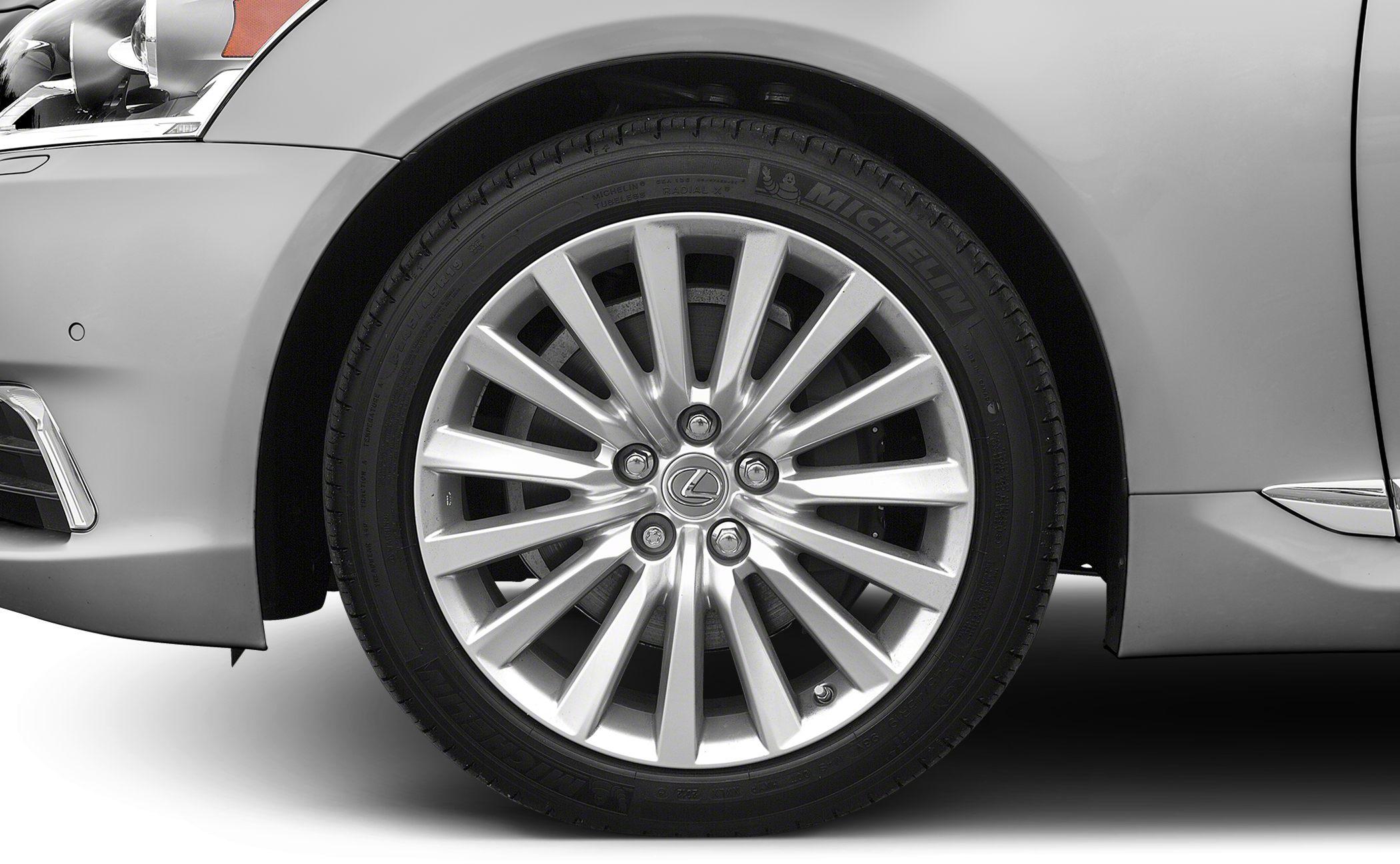 Luxury alloy wheel with Michelin tire on sedan front wheel