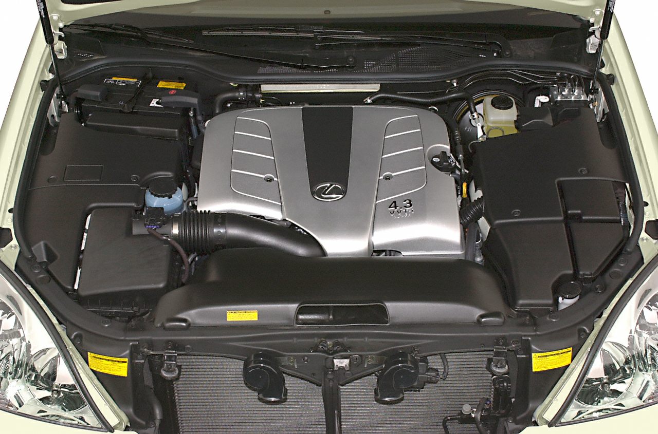 4.3L V8 engine with prominent engine cover and components.