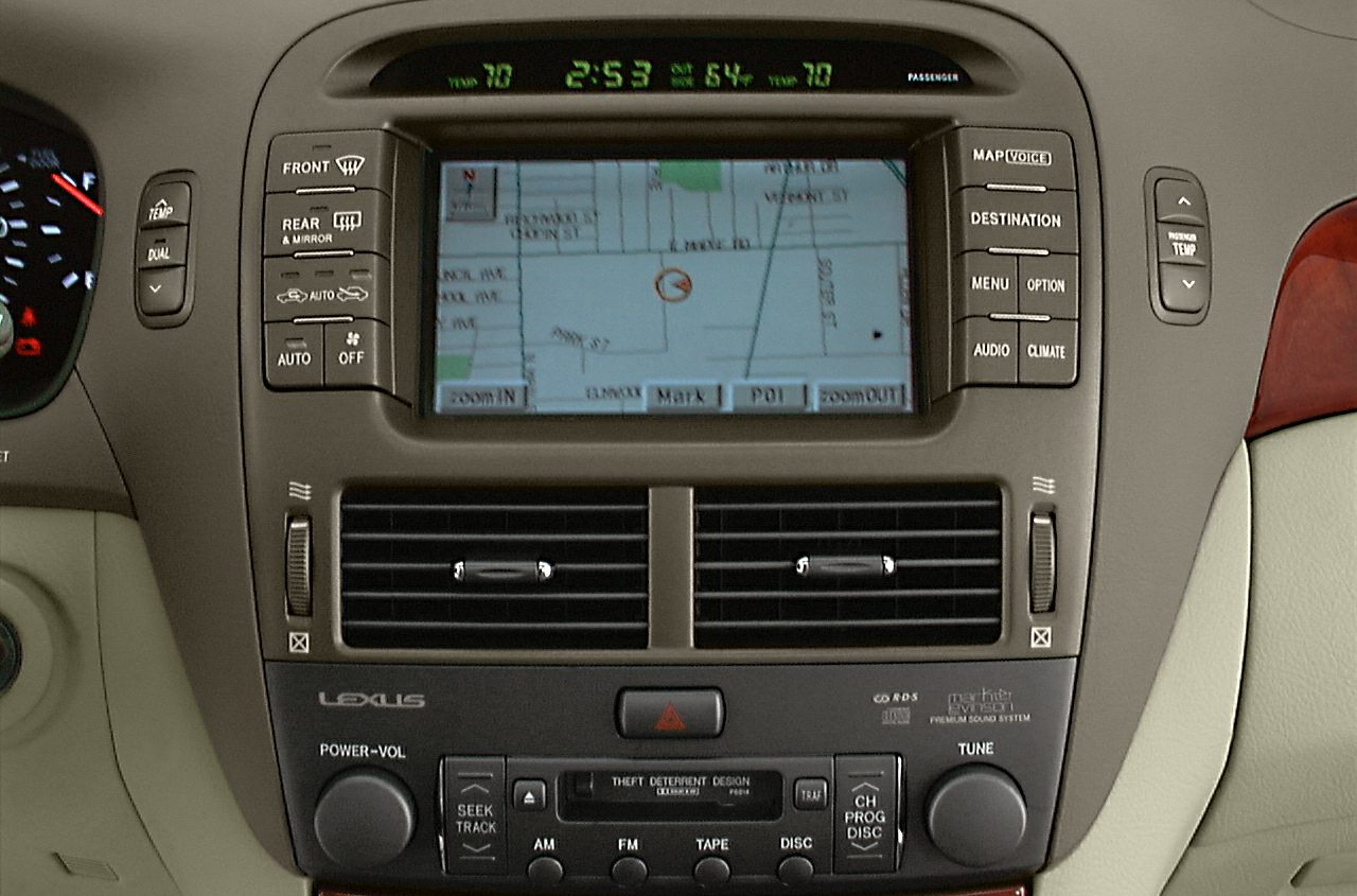 Navigation screen with climate control and audio system interface