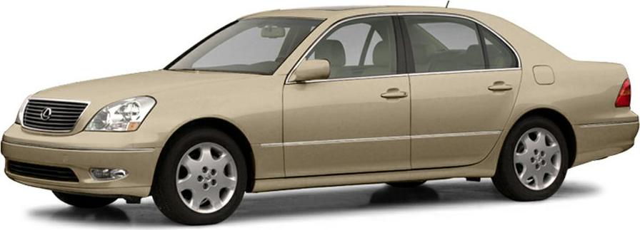 Beige luxury sedan front side view with alloy wheels