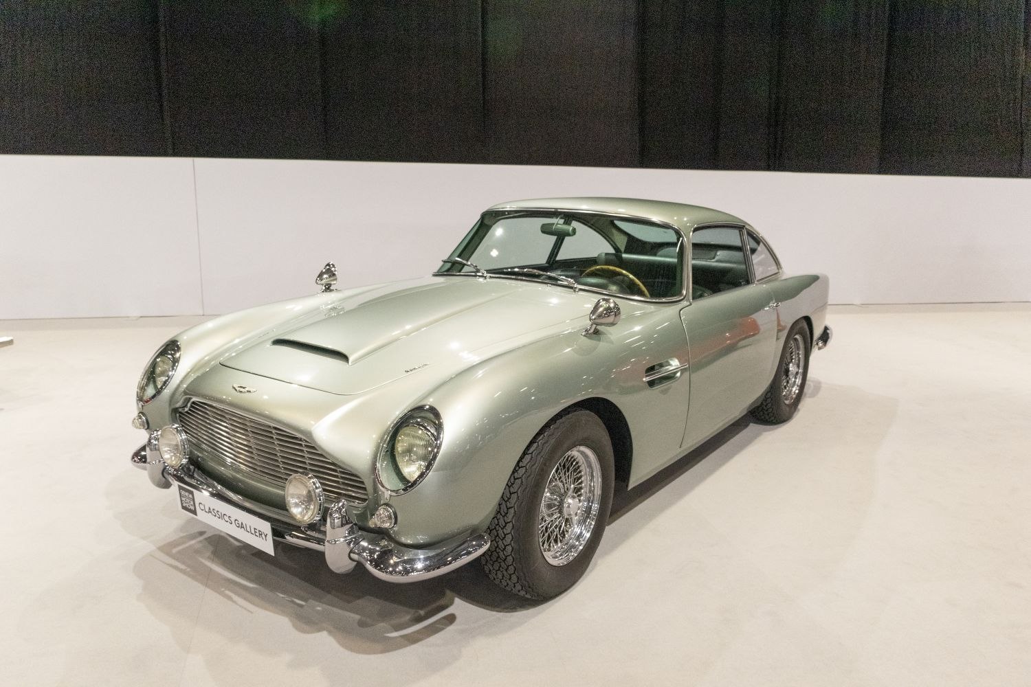 Front and side view with wire wheels of a classic vintage coupe