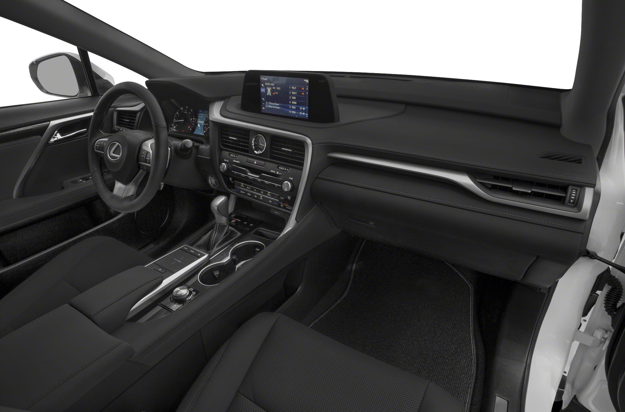 Modern luxury SUV interior with dashboard and infotainment screen