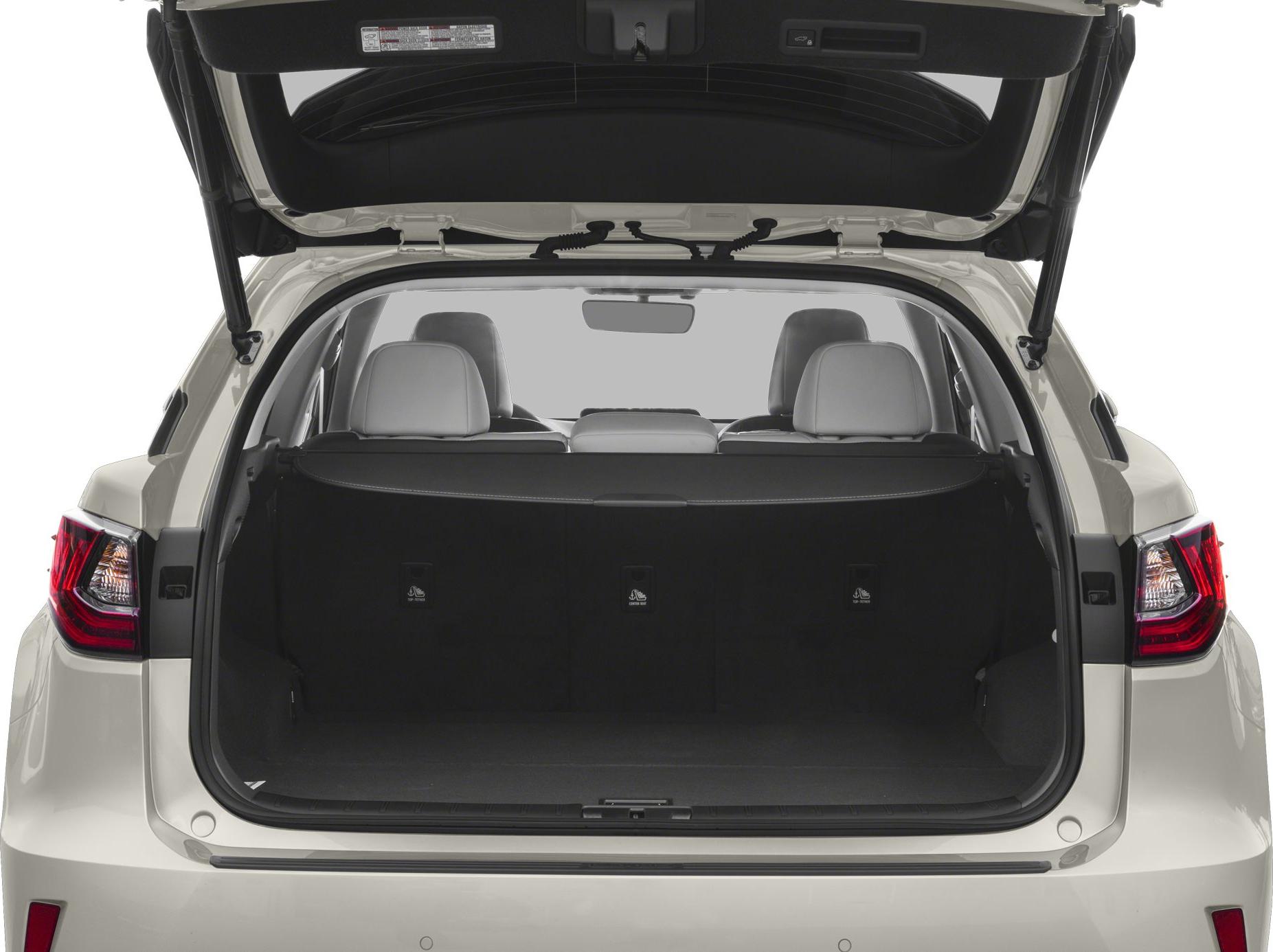 Open rear cargo area with visible interior seats and tailgate