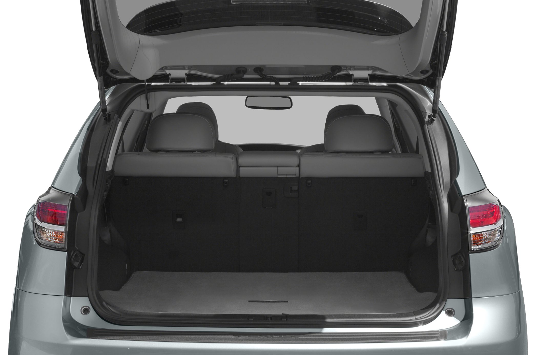 Open rear trunk with spacious cargo area and visible second-row seats