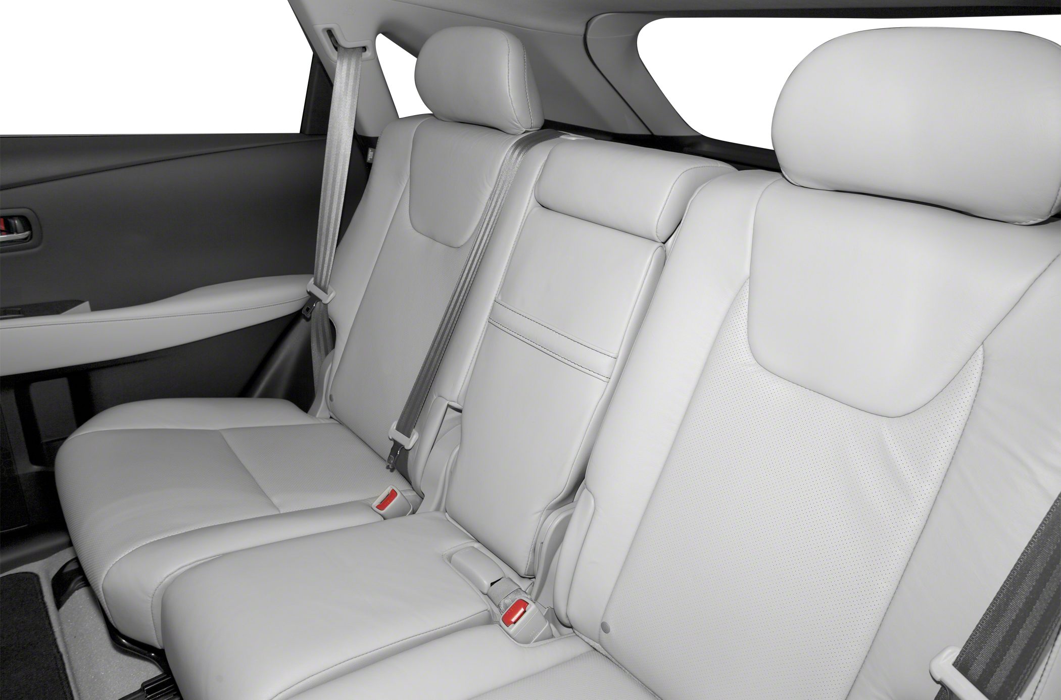 Rear leather seats with headrests and seat belts