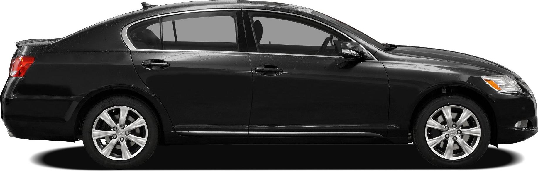 Side profile of a sleek sedan with alloy wheels and smooth body lines