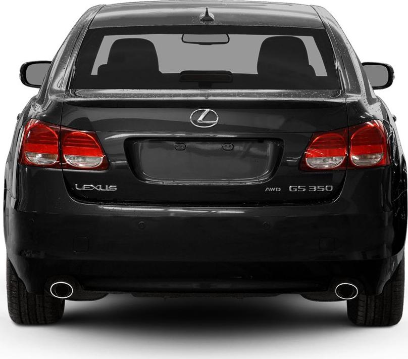 Rear view with dual exhaust, taillights, AWD badging